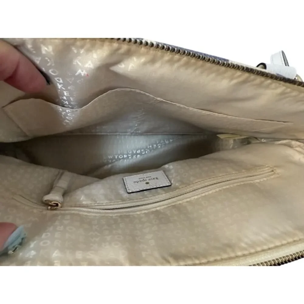 Kate Spade Wellesley Small Rachelle Leather Crossbody Satchel Hyacinth Leaves